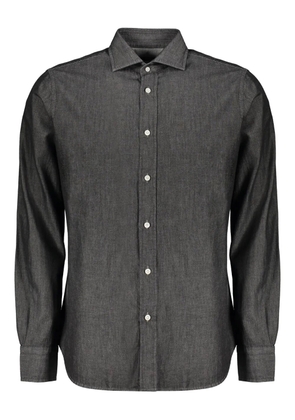 Moorer rounded-hem denim shirt - Black