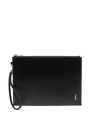 Saint Laurent Cassandre leather tablet case - Black