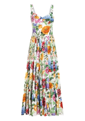 Dolce & Gabbana floral-print maxi dress - White