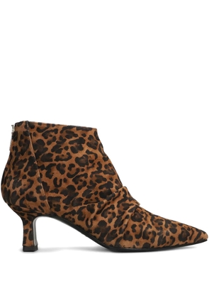 The Seller leopard-print ruched boots - Brown