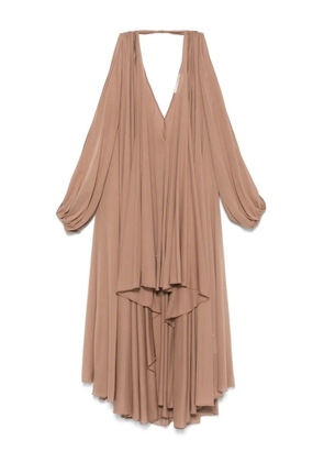 Blumarine asymmetric georgette mini dress - Brown