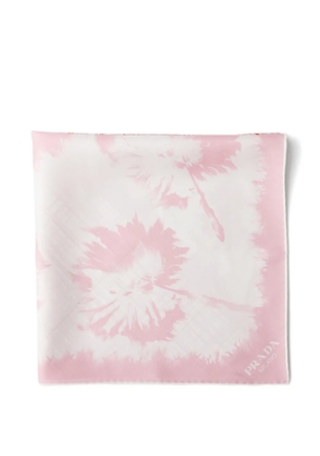 Prada printed silk twill scarf - White