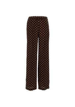 P.A.R.O.S.H. polka-dot wide-leg trousers - Brown