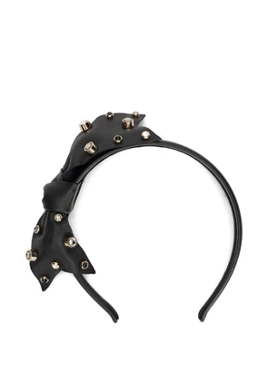 RED(V) bow embellished headband - Black