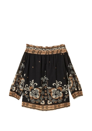 TWINSET printed off-shoulder blouse - Black