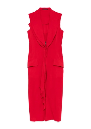 Yohji Yamamoto draped sleeveless dress - Red