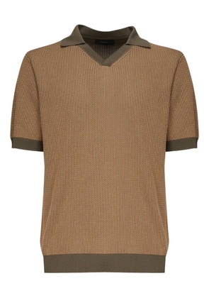 Zanone waffle-knit polo shirt - Neutrals