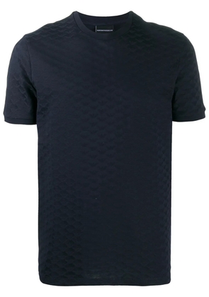 Emporio Armani embossed logo cotton T-shirt - Blue