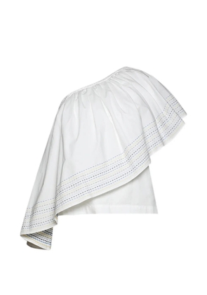 Rosie Assoulin one-shoulder embroidered top - White