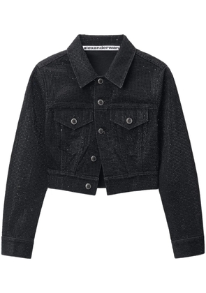 Alexander Wang crystal-embellished denim jacket - Black