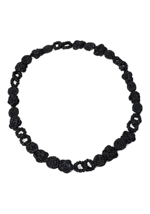 Liviana Conti crocheted-flowers necklace - Black