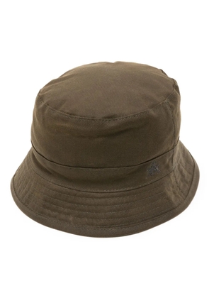 Baracuta logo-embroidered waxed-cotton bucket hat - Brown