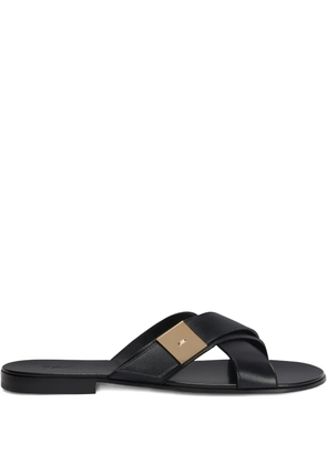 Giuseppe Zanotti Flavien Crowned leather sandals - Black