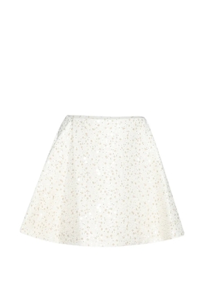 David Koma sequin bouclé a-line mini skirt - White