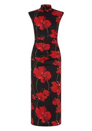 Rebecca Vallance Poppy Fields midi dress - Black