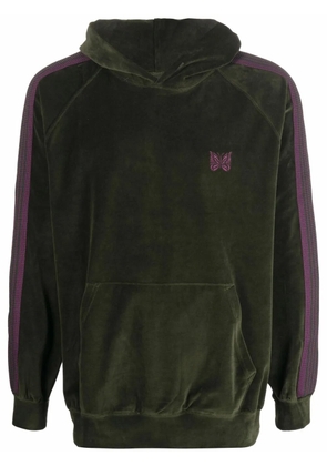 Needles logo embroidered hoodie - Green