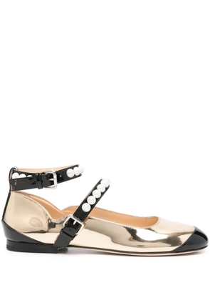 MACH & MACH two-tone ballerina shoes - Gold