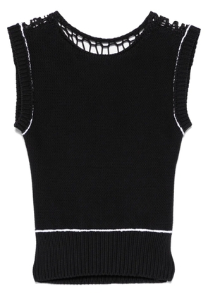 MM6 Maison Margiela open-knit vest - Black