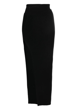 Rick Owens side-slit ribbed-knit skirt - Black