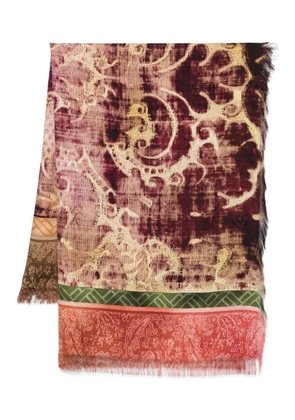 Pierre-Louis Mascia patterned silk scarf - Red