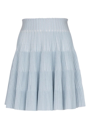 Balmain ribbed-knit skirt - Blue