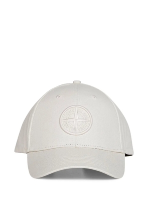 Stone Island embroidered logo baseball cap - White