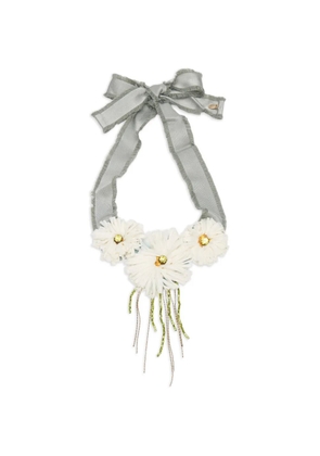 RED(V) flower-motif necklace - Grey