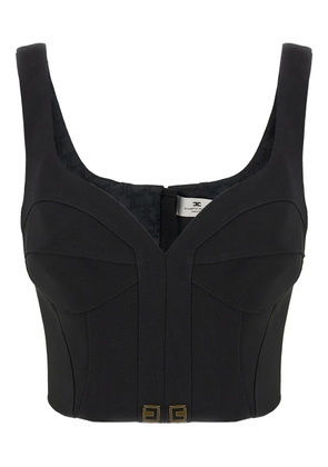 Elisabetta Franchi sweetheart-neckline zip-front top - Black