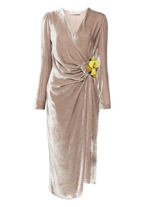 Blumarine velvet midi dress - Grey