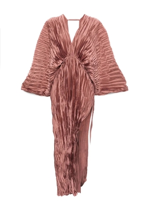 L'IDÉE Deluxe pleated V-neck gown - Pink