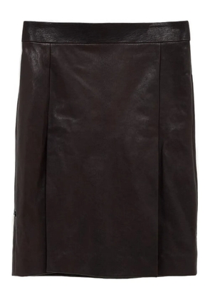 Ferragamo leather mini skirt - Brown