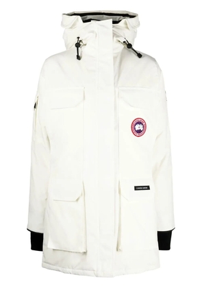 Canada Goose logo-patch detail padded coat - White