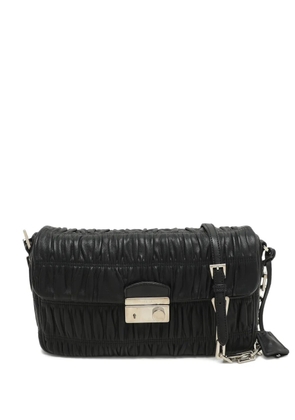 Prada Pre-Owned Gaufre gathered leather shoulder bag - Black