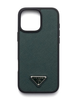 Prada leather iPhone 16 Pro case - Green