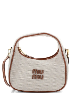 Miu Miu Pre-Owned Wander Hobo Canvas Mini shoulder bag - Neutrals