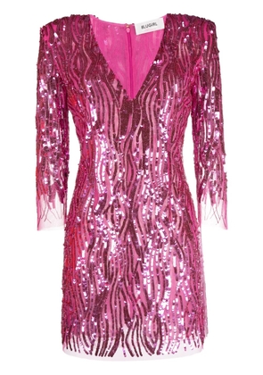 Blugirl sequinned V-neck mini dress - Pink