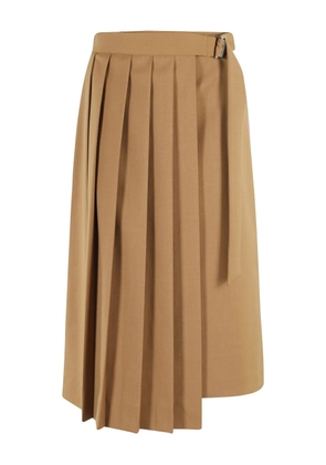 Tela pleated asymmetric skirt - Brown