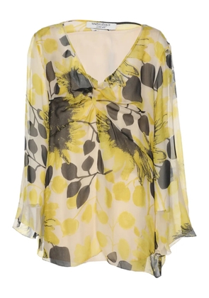 Marina Rinaldi chiffon floral-print blouse - Yellow