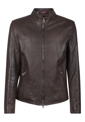 Stewart zip-fastening leather jacket - Brown