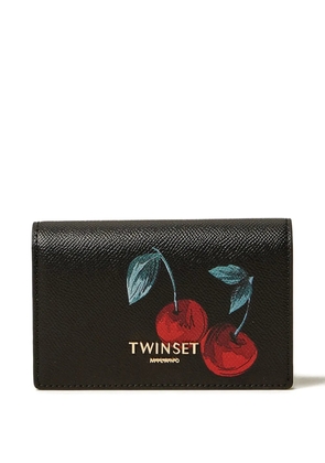 TWINSET cherry-print wallet - Black