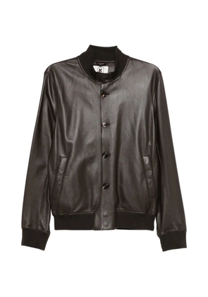 Kiton buttoned leather jacket - Brown