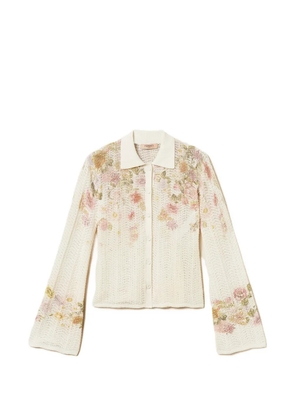 TWINSET floral knitted shirt - Neutrals