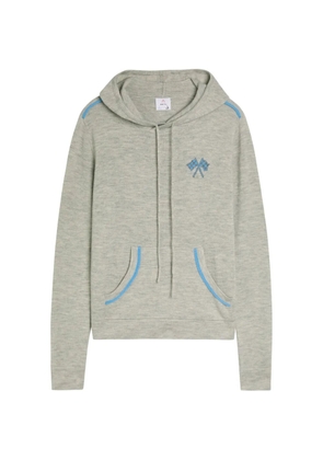 AN-Y1 embroidered hood sweater - Grey