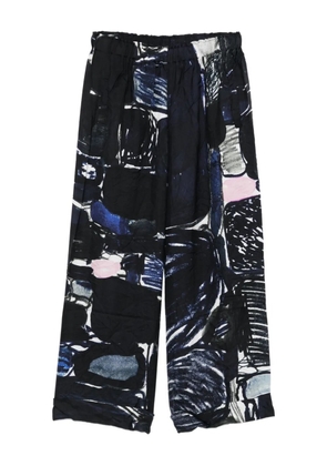 Daniela Gregis abstract-print elasticated-waist trousers - Blue