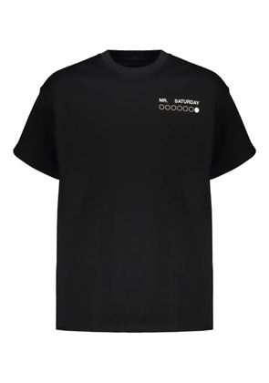 MR. SATURDAY ribbed-neckline logo t-shirt - Black