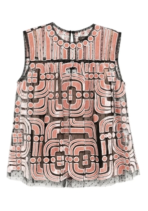 Biyan geometric-print vest - Pink