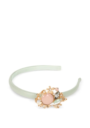 RED(V) floral embellished headband - Green