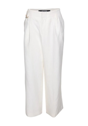 Jacquemus Pre-Owned pleated linen trousers - White
