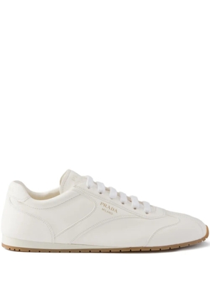 Prada leather lace-up sneakers - White