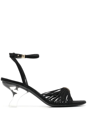 KHAITE Amity 65mm suede sandals - Black